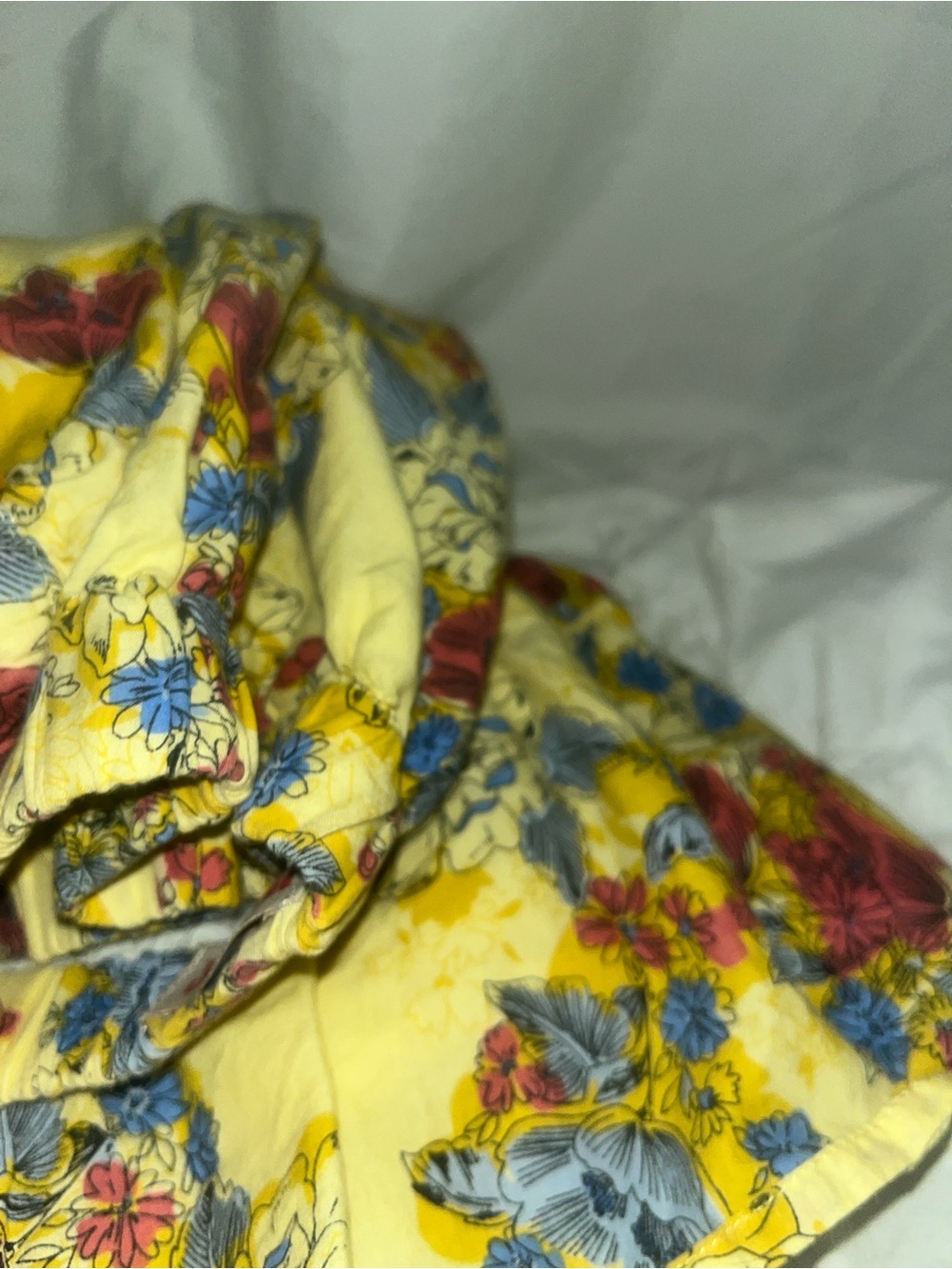 Mossimo Supply Co. Yellow Tiered Midi Skirt with Red & Blue Floral Print - Picture 4 of 8